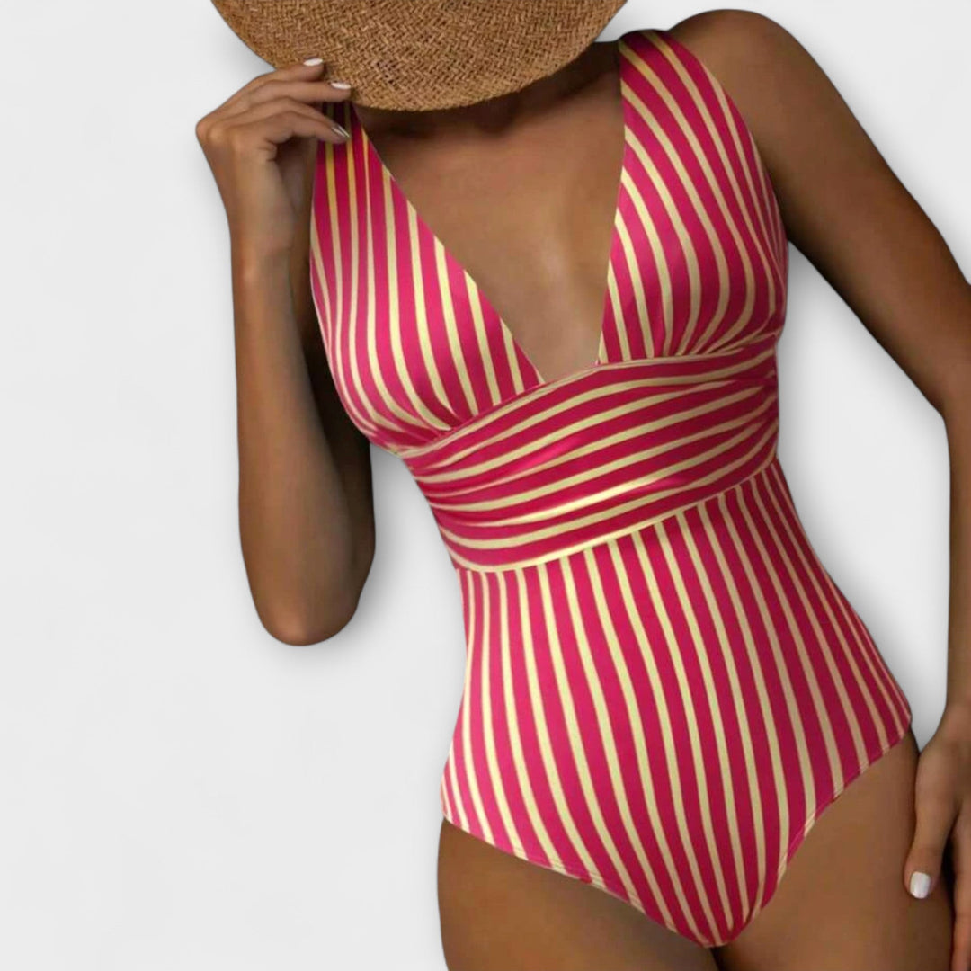 Desiree | Flattering Striped Swimsuit