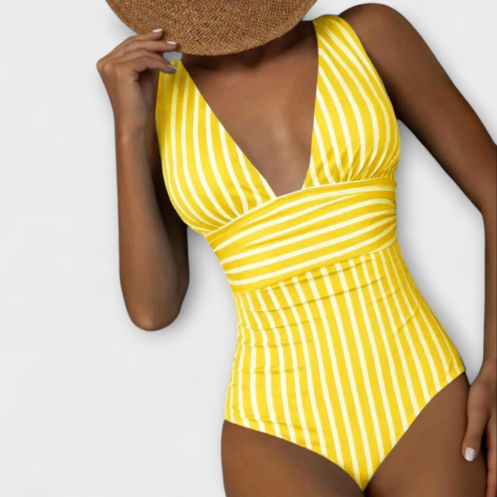 Desiree | Flattering Striped Swimsuit