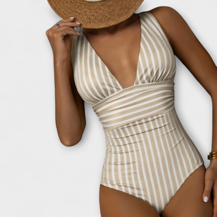 Desiree | Flattering Striped Swimsuit