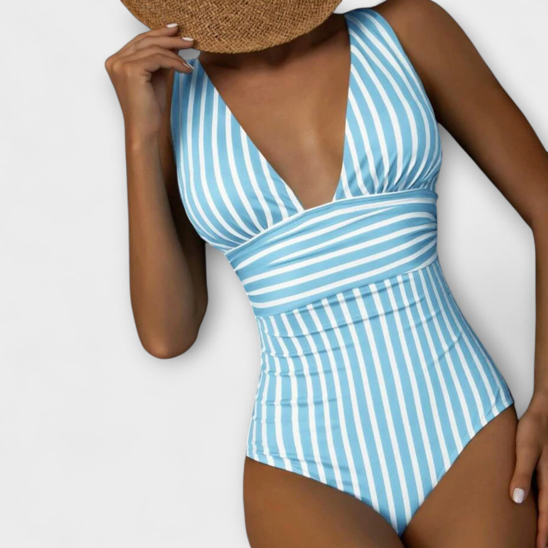 Desiree | Flattering Striped Swimsuit