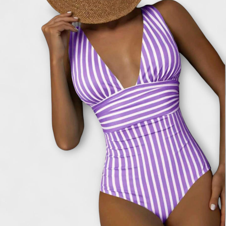 Desiree | Flattering Striped Swimsuit