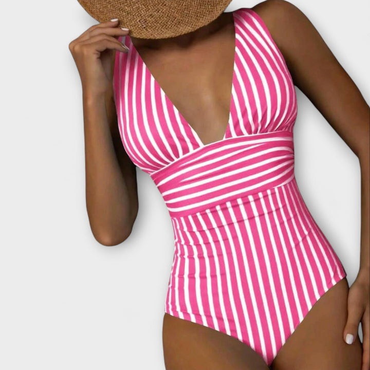 Desiree | Flattering Striped Swimsuit
