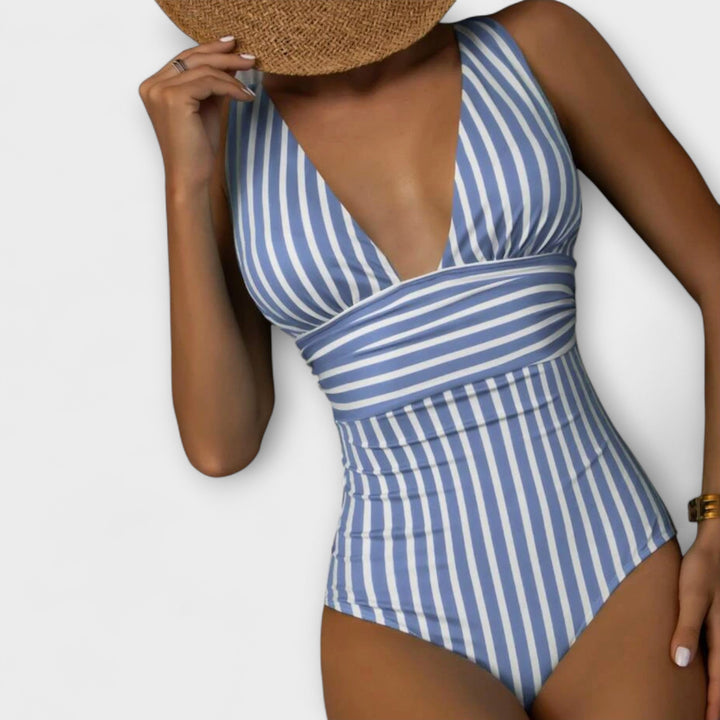 Desiree | Flattering Striped Swimsuit