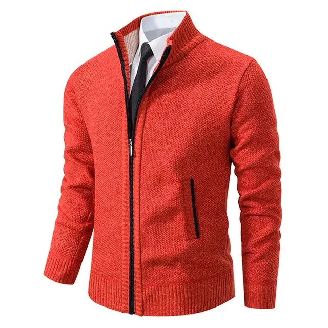 Silvio | Plain cardigan with zip fastening
