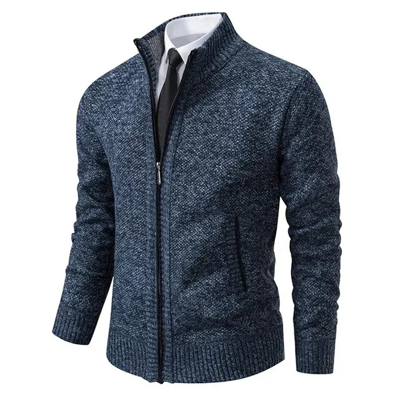 Silvio | Plain cardigan with zip fastening