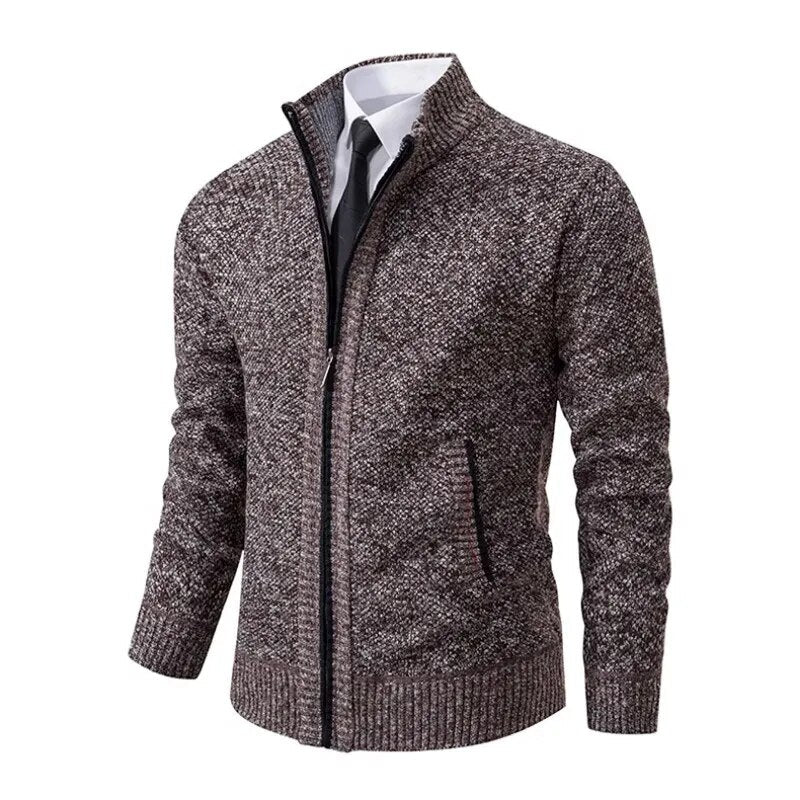 Silvio | Plain cardigan with zip fastening