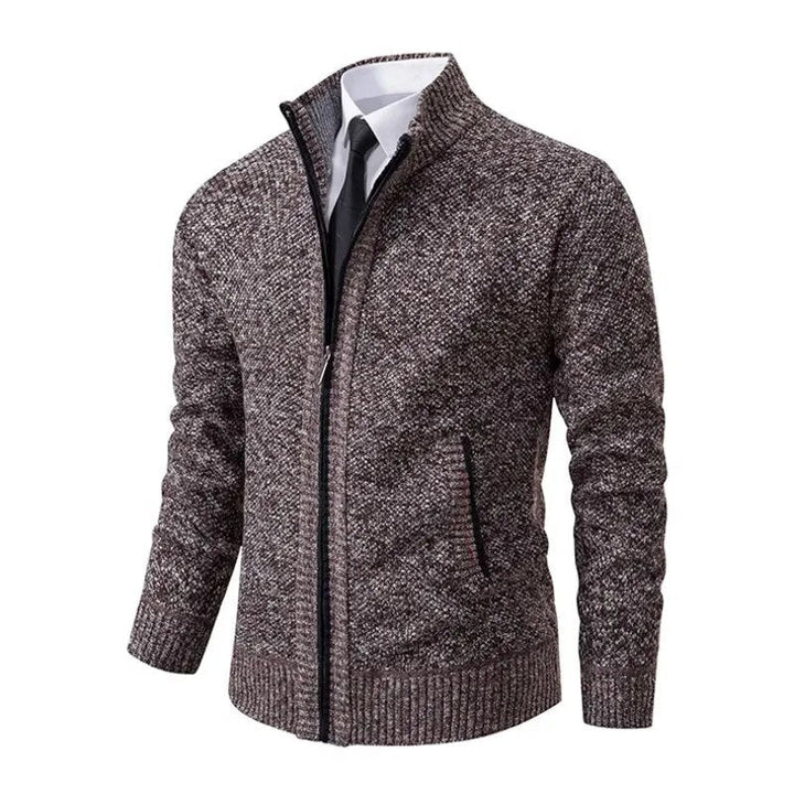 Silvio | Plain cardigan with zip fastening