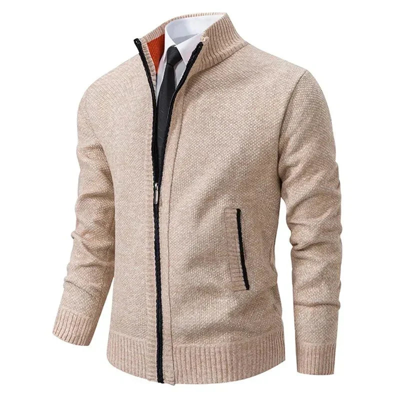 Silvio | Plain cardigan with zip fastening