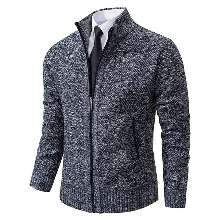 Silvio | Plain cardigan with zip fastening