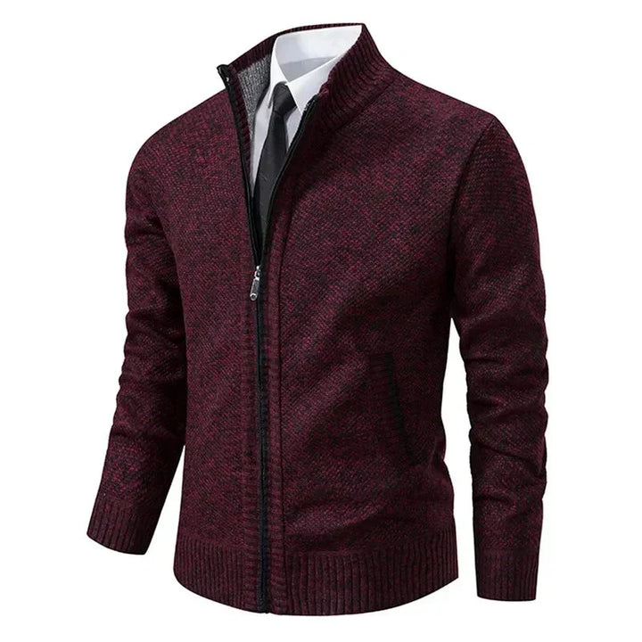 Silvio | Plain cardigan with zip fastening