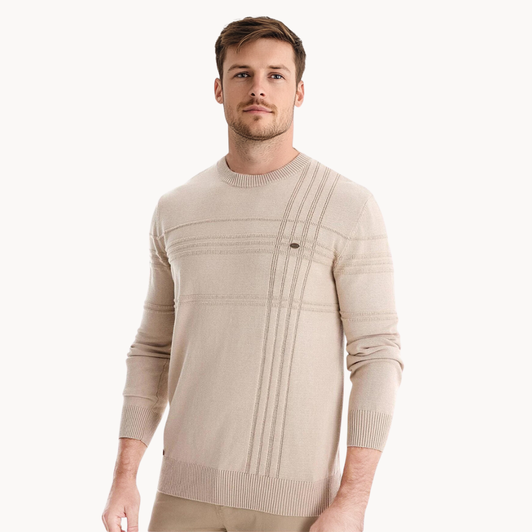 Mason | Men's Sweater with Checkered Design