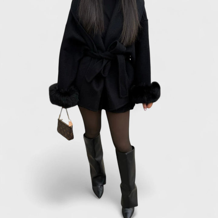 Aureline | Elegant Coat with Faux Fur Details
