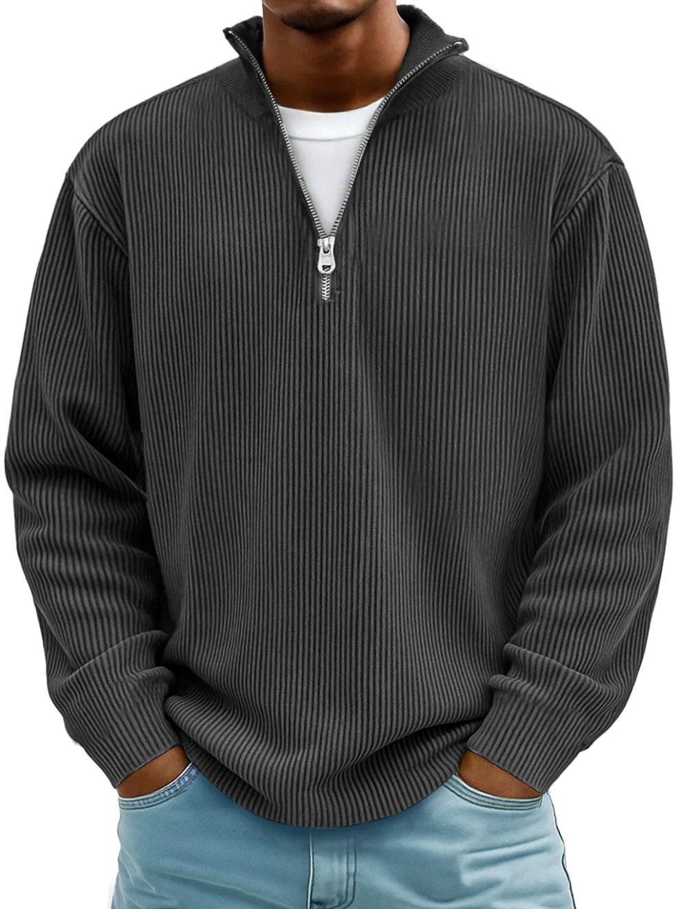 Alfonzo | Modern men's pullover with half zipper