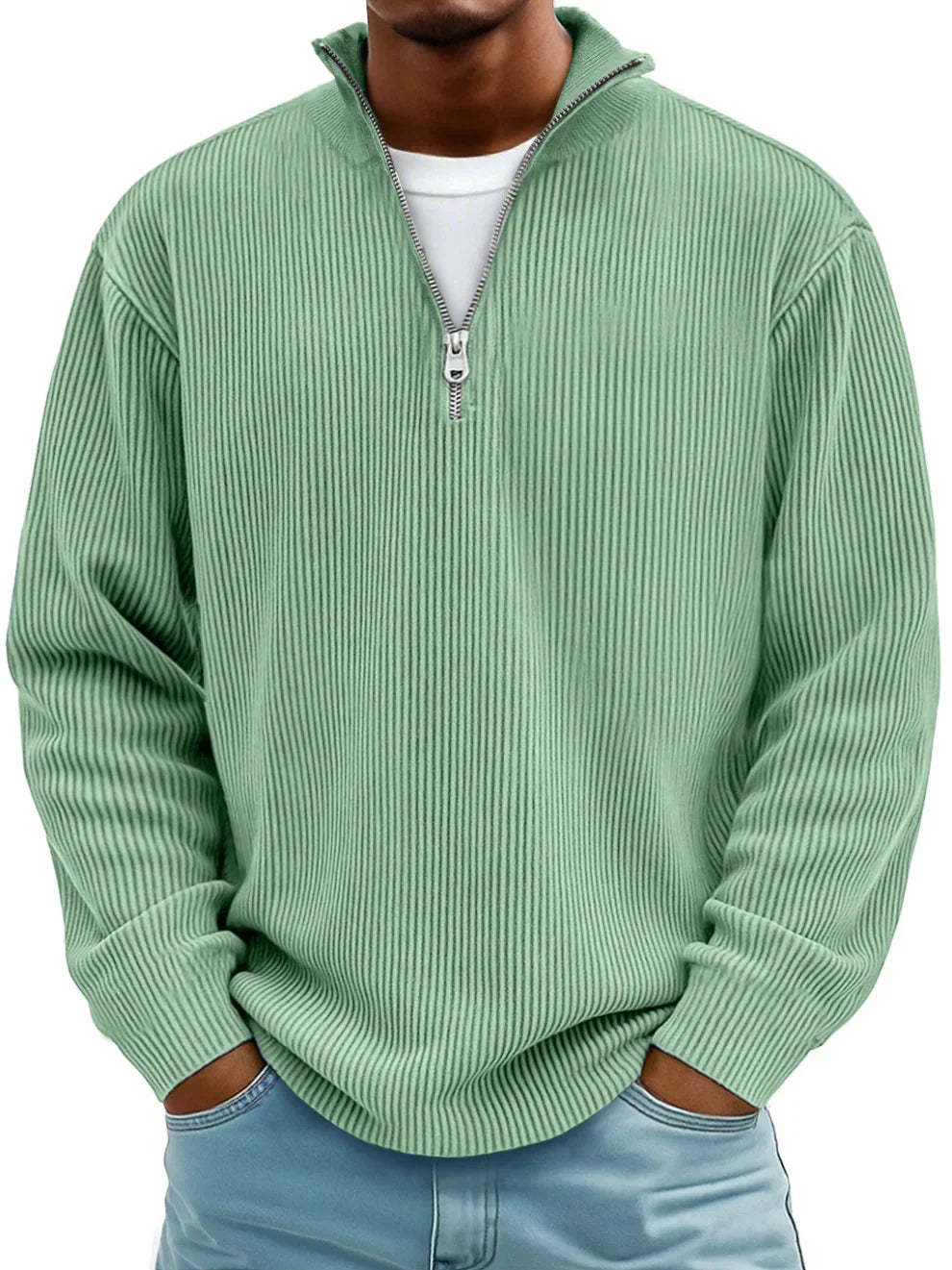 Alfonzo | Modern men's pullover with half zipper