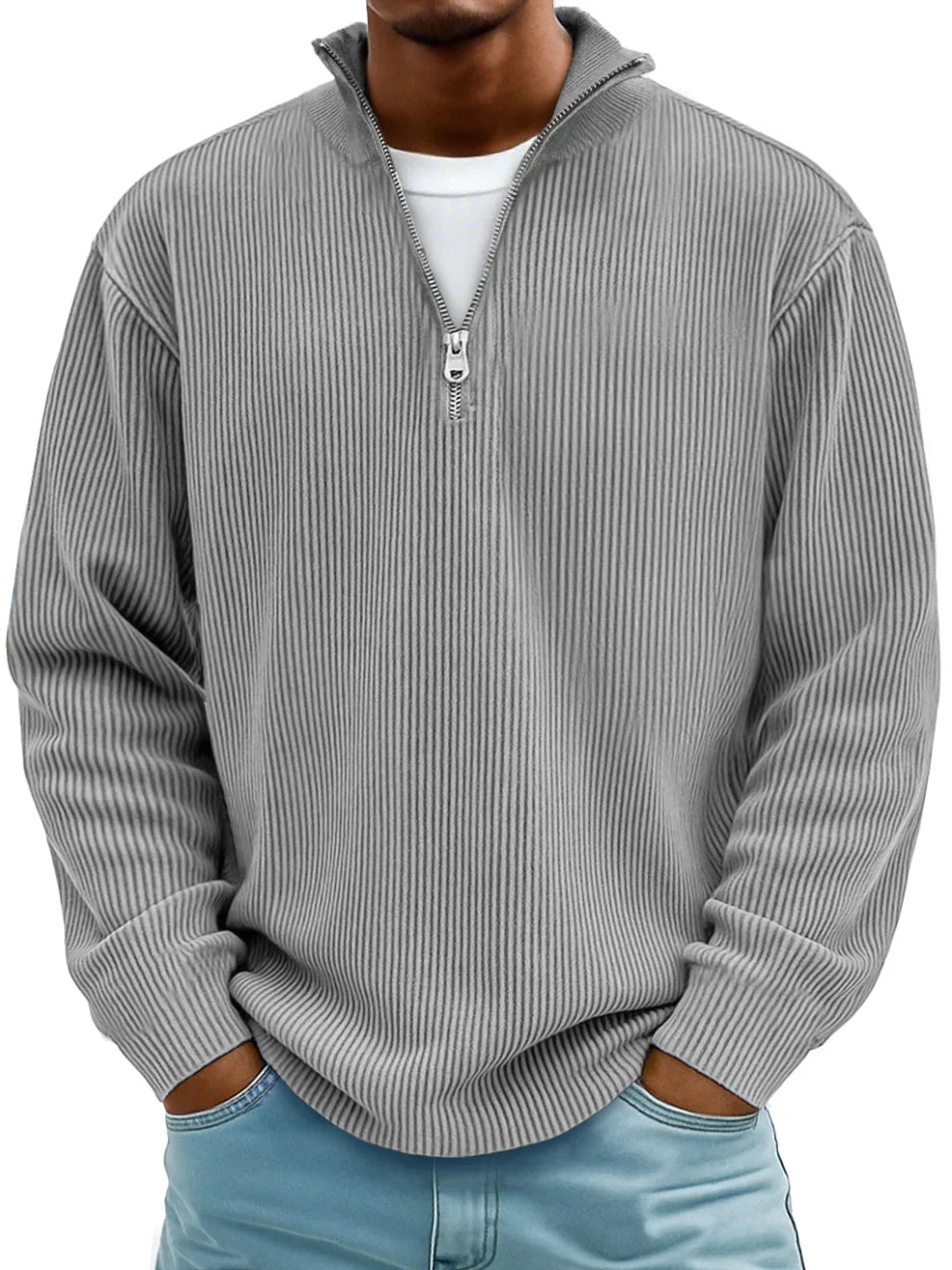 Alfonzo | Modern men's pullover with half zipper