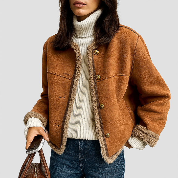 Clarisse | Faux Fur Button Jacket
