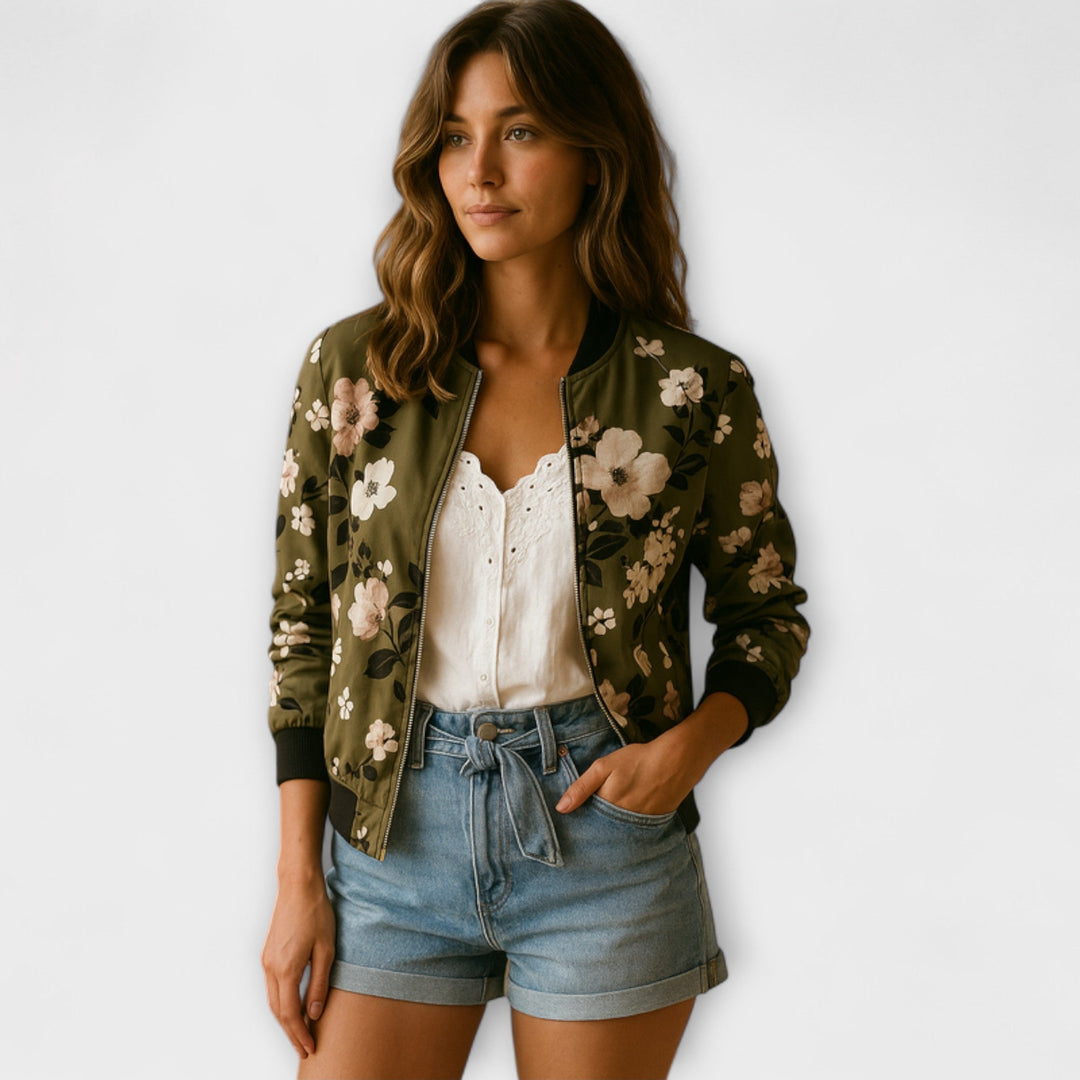 Selena | Stylish Floral Bomber Jacket