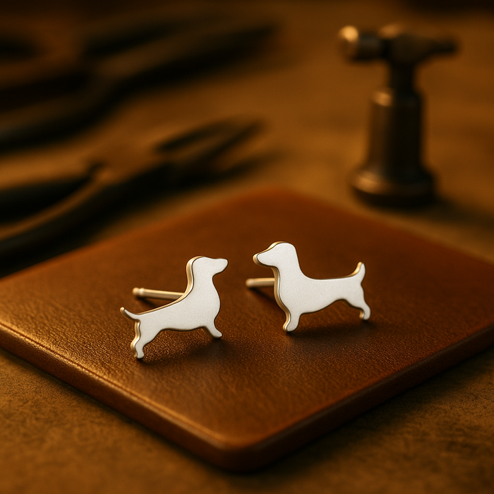 Dachshund stud earrings