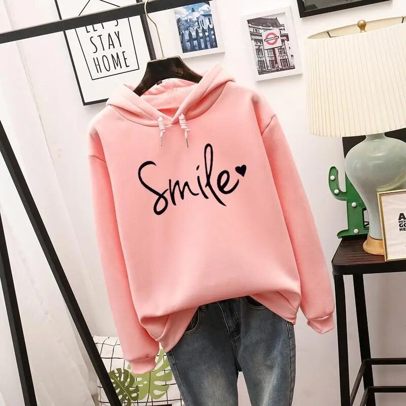 Cozy Graphic Smile Hoodie