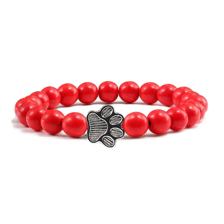 Beaded paw print bracelet