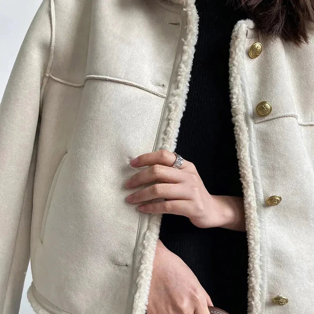 Clarisse | Faux Fur Button Jacket