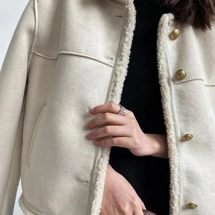 Clarisse | Faux Fur Button Jacket