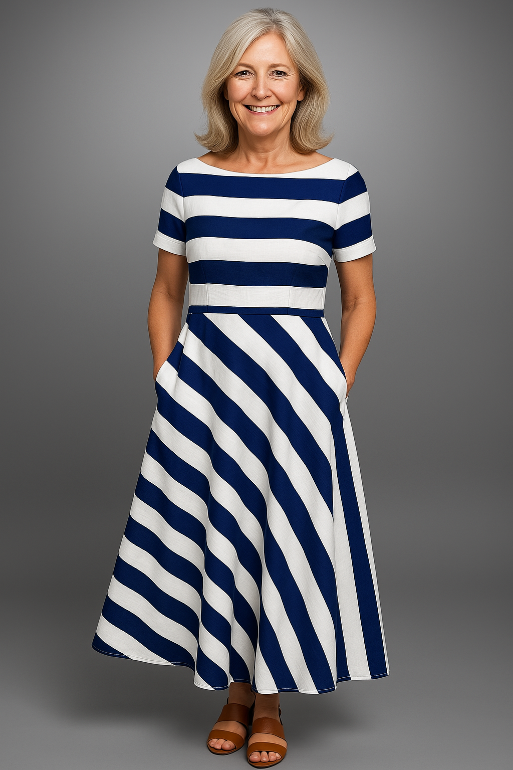 Cataraina | Handcrafted Long Striped Dress