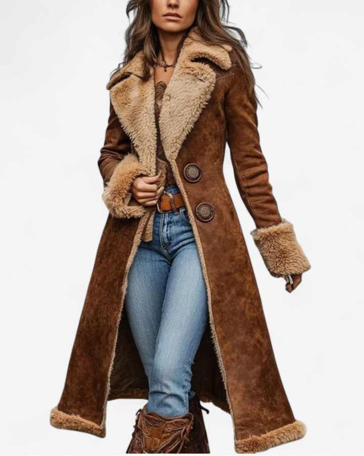 Kyndall | Vintage-inspired coat with faux fur