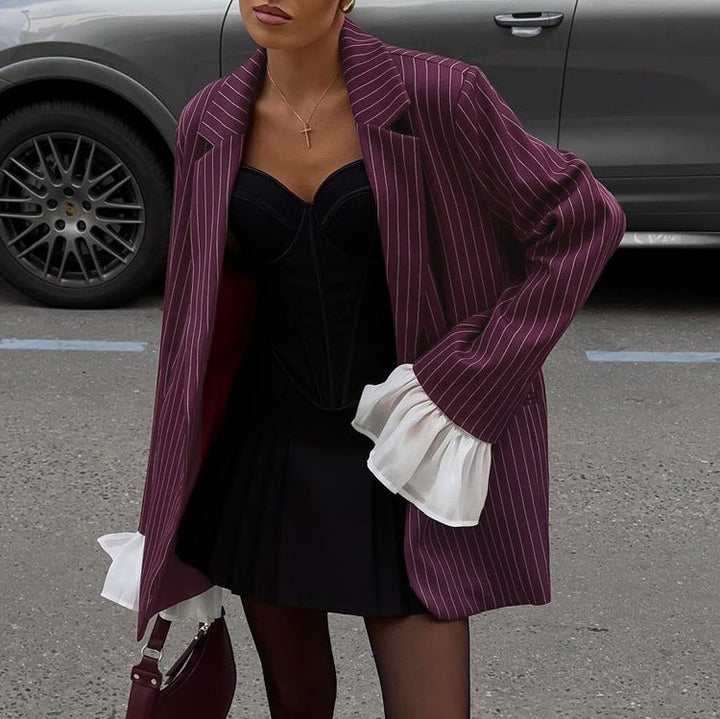 Fiora | Wine Red Suit Jacket