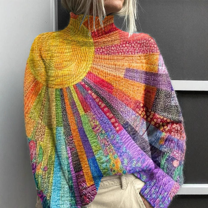Emma | Turtleneck with Radiant Sun Patchwork