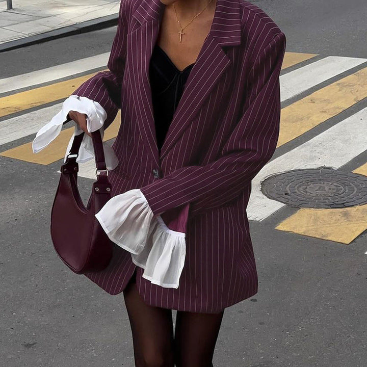 Fiora | Wine Red Suit Jacket