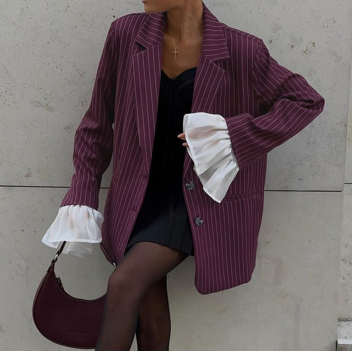 Fiora | Wine Red Suit Jacket