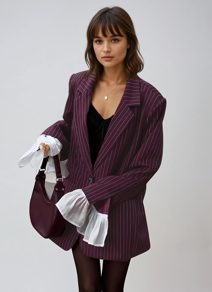 Fiora | Wine Red Suit Jacket