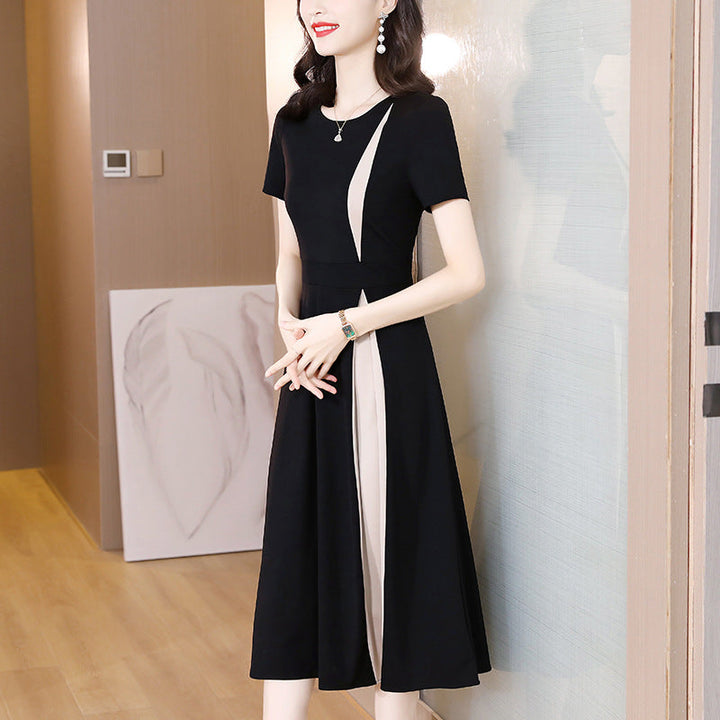 Selma | Black & White Midi Dress