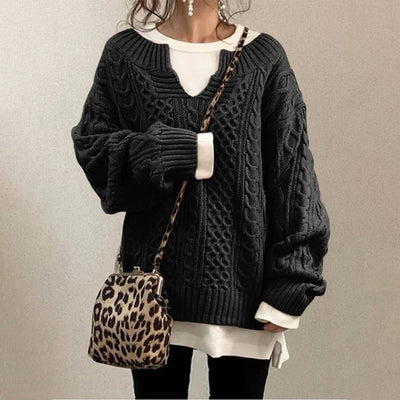 Elisa | Knitted Sweater with Twisted Pattern