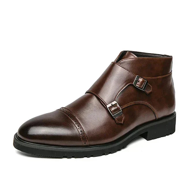 Rocco | Double-Buckle Leather Ankle Boots