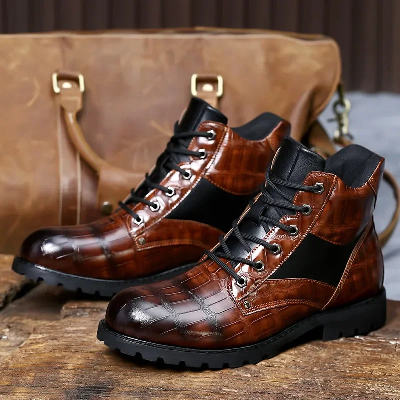 Damon | Crocodile Leather Boots
