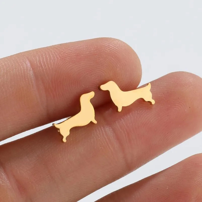 Dachshund stud earrings