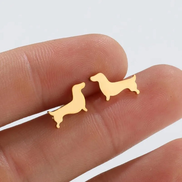 Dachshund stud earrings