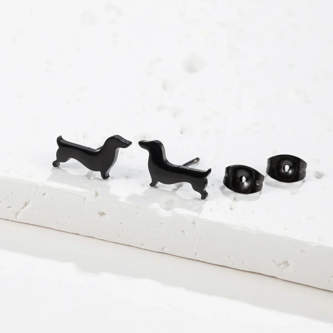 Dachshund stud earrings