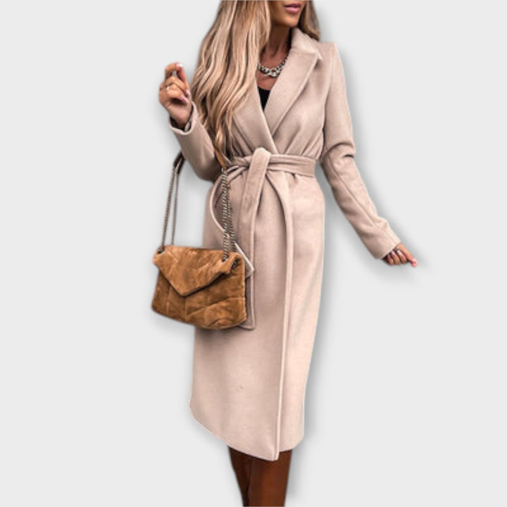 Claudia | Elegant Long Coat with Bows