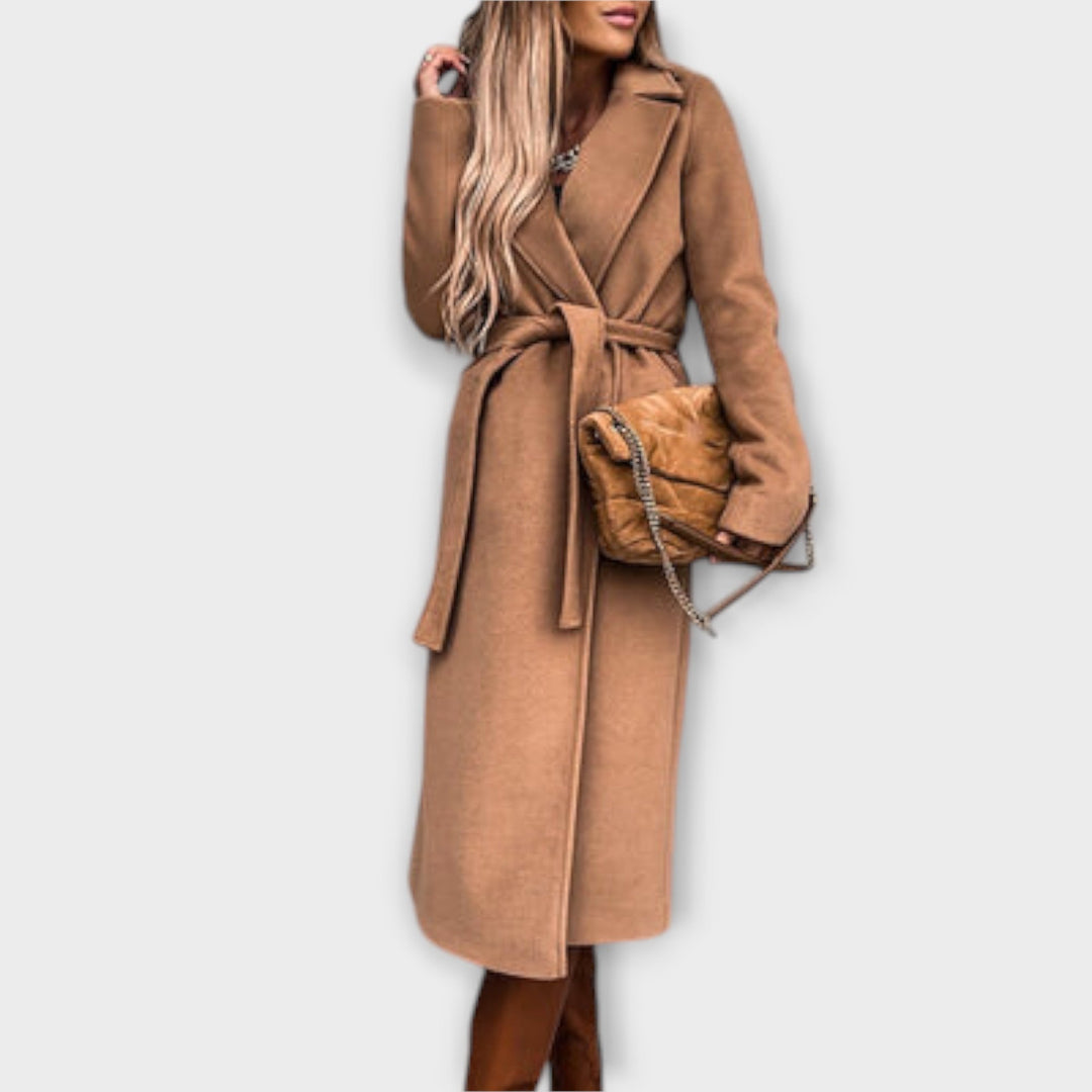 Claudia | Elegant Long Coat with Bows