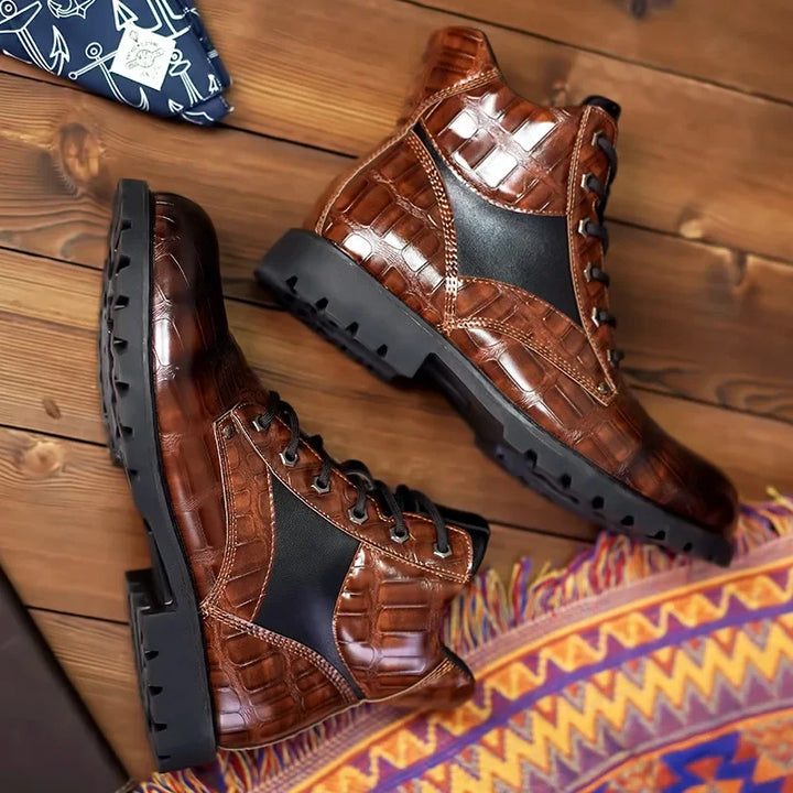 Damon | Crocodile Leather Boots