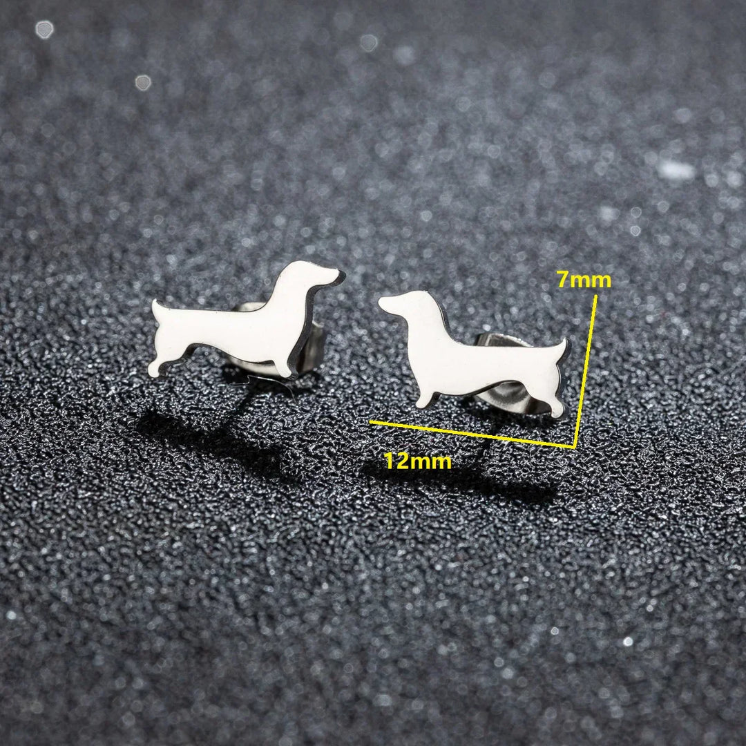 Dachshund stud earrings