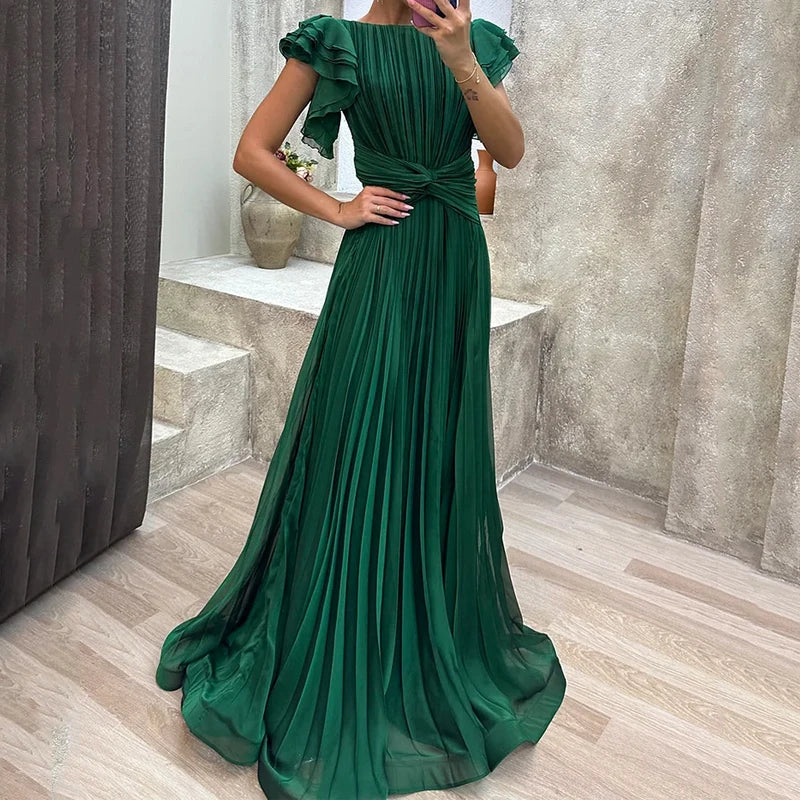 Liora | Pleated Evening Gown