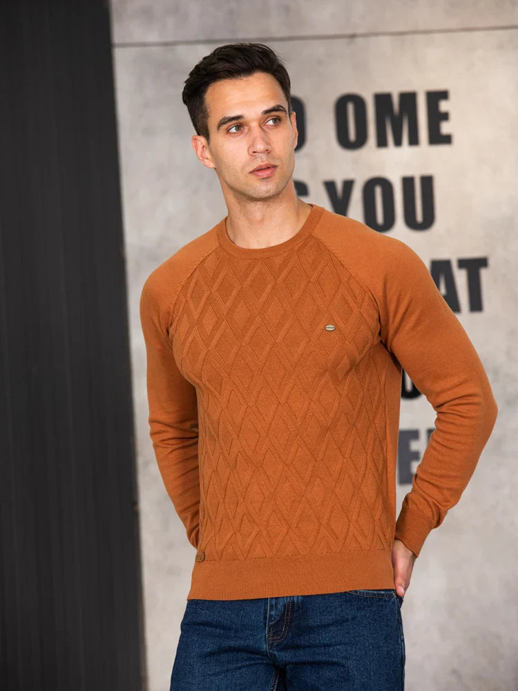 Victor | Men's Sweater with Checkered Design