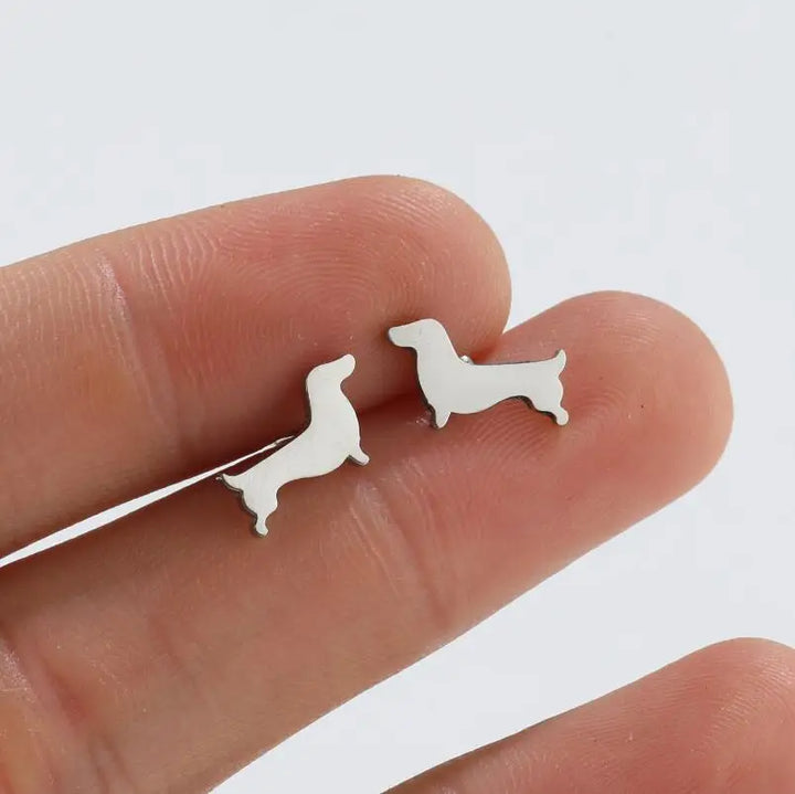 Dachshund stud earrings