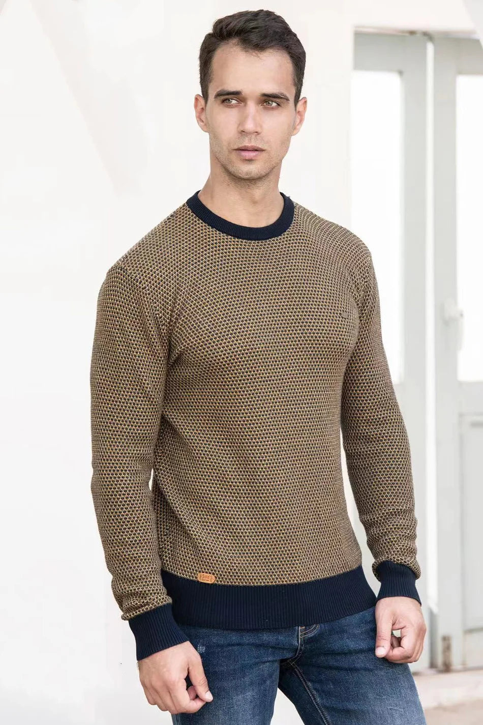 Maxwell | Men's Sweater with Subtle Check Design