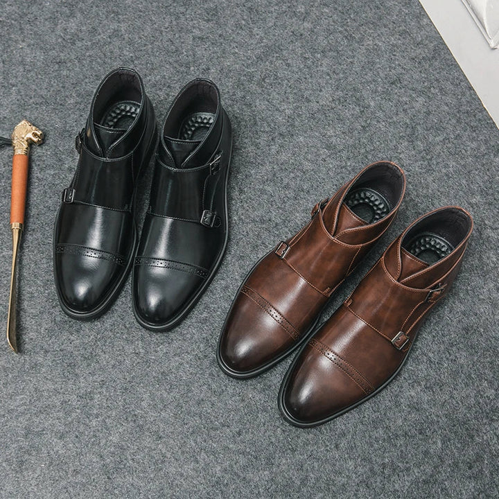Rocco | Double-Buckle Leather Ankle Boots