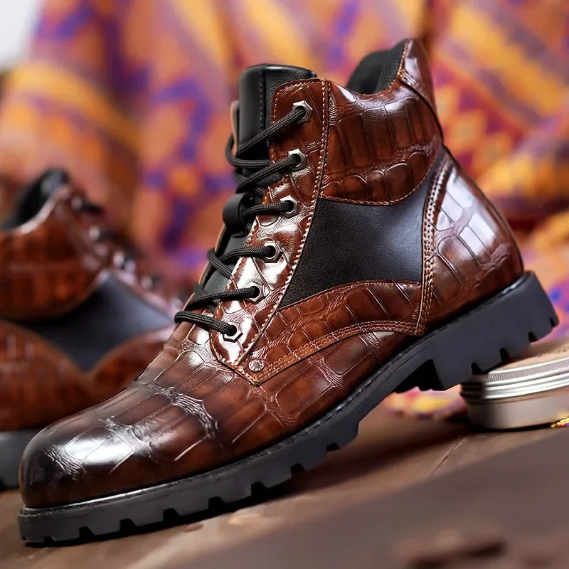 Damon | Crocodile Leather Boots